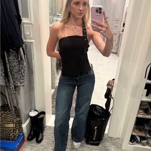 Edikted Black One Shoulder Backless Top